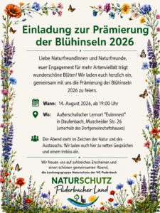 Flyer Einladung Prämierung Blühinseln